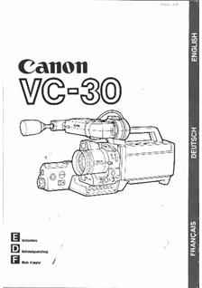 Canon VC 30 manual. Camera Instructions.